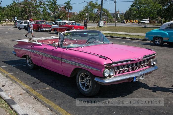 Cuba, North America, Havana, Revolutionary Square, Pink Car, Car, Chevrolet
